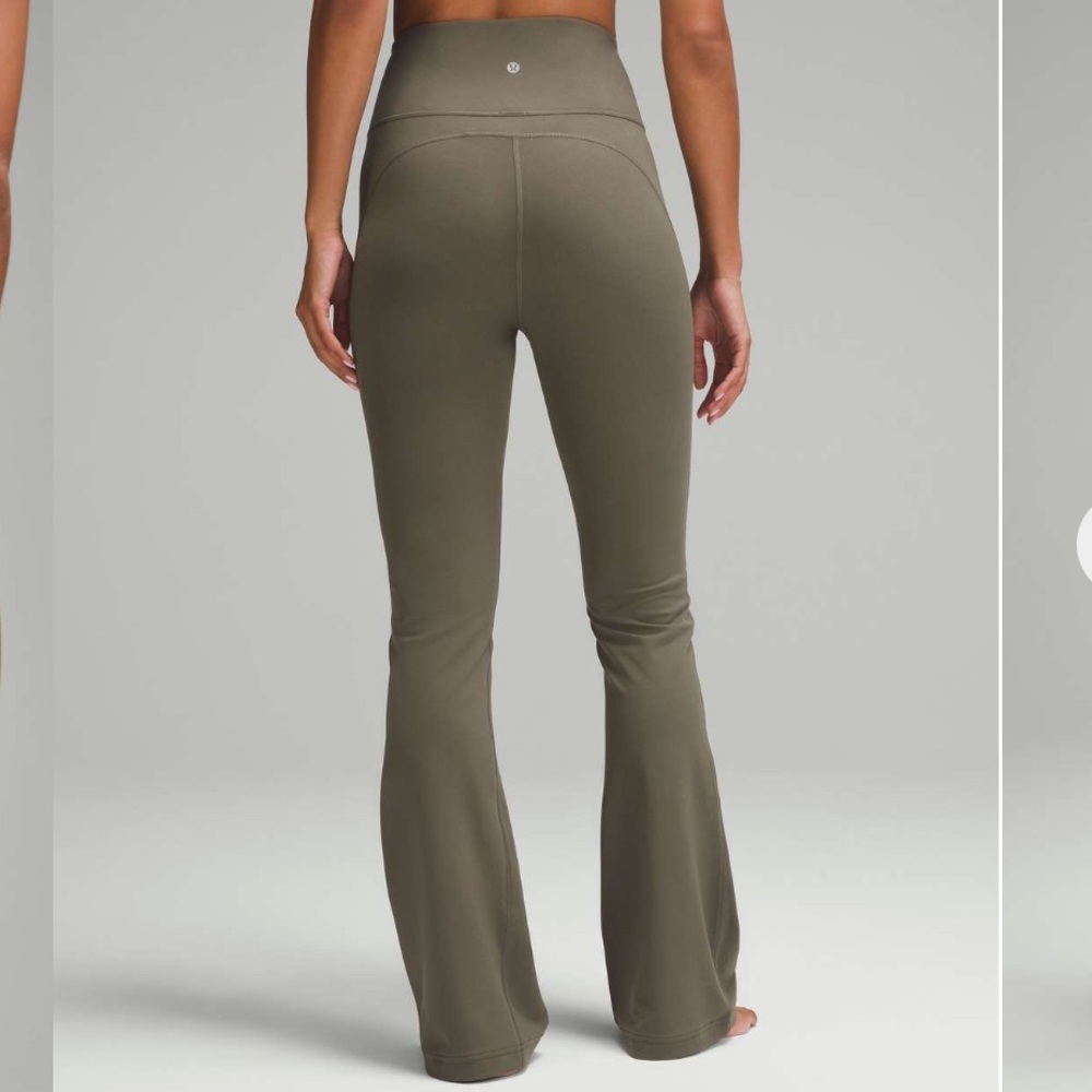 Lululemon Groove Super-High-Rise Flared Pant Nulu *Regular Army Green Size 0